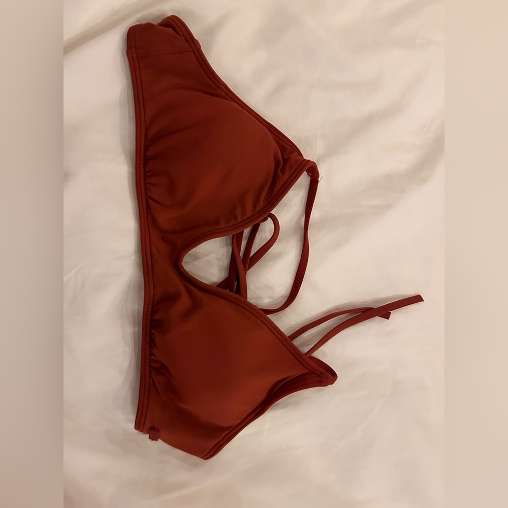 Roxy Small Burnt Orange Triangle Bikini - image 1